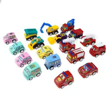 6pcs Funny Mini Plastic Cars Toy Kids Vehicle Car Model Pull Back Inertia Car Set Children Birthday Gift Toy Car Boys Toys