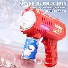 Fully Automatic Bubble Gun Rocket Bubbles Machine Automatic Blower with Bubble Liquid Toy for Kids Beach Outdoor Bubble Gifts